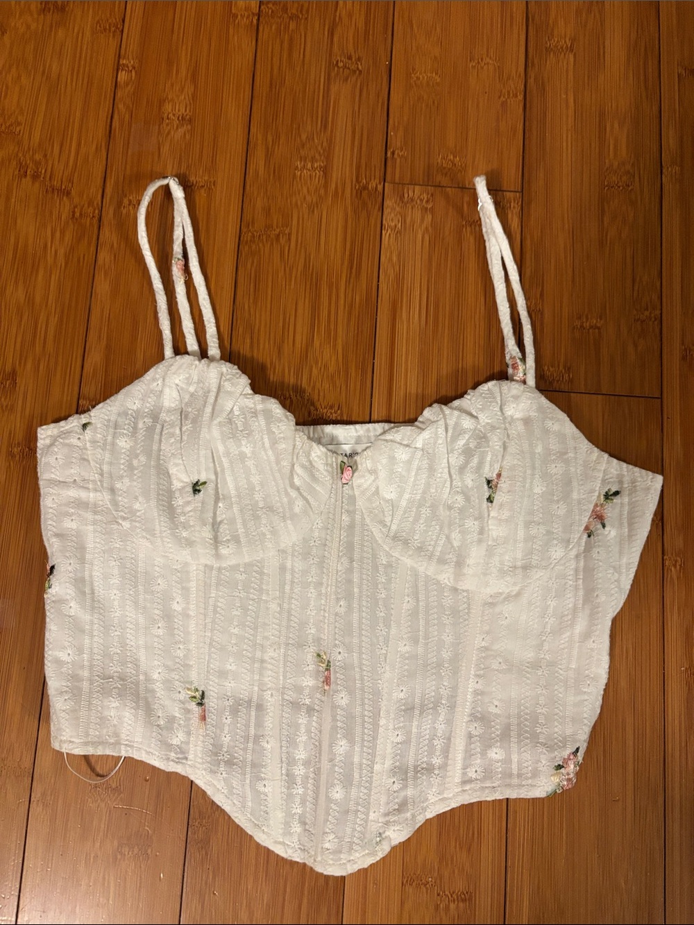 Altar'd State White Lace Floral Bustier Cami
